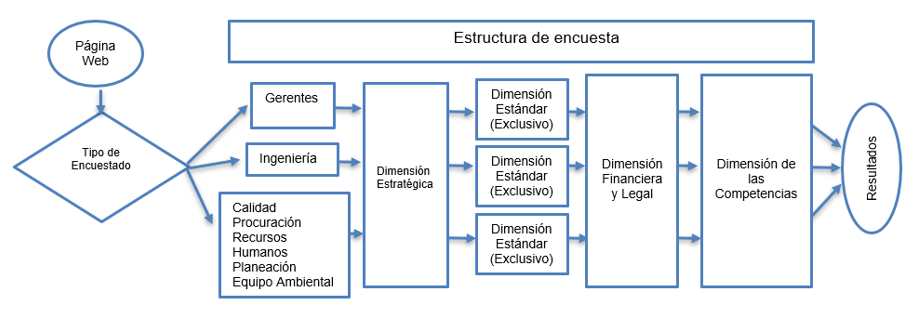 Structure of the survey of the new maturity model.